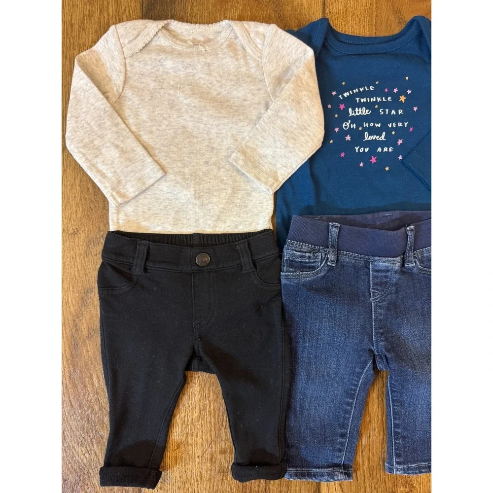 Baby Girl Clothes 0/3 Months Pants Jeans Bodysuit Shirts Outfits Long Sleeve Lot